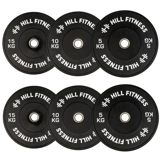 Hill Icon Black Bumper Plates 60kg Set