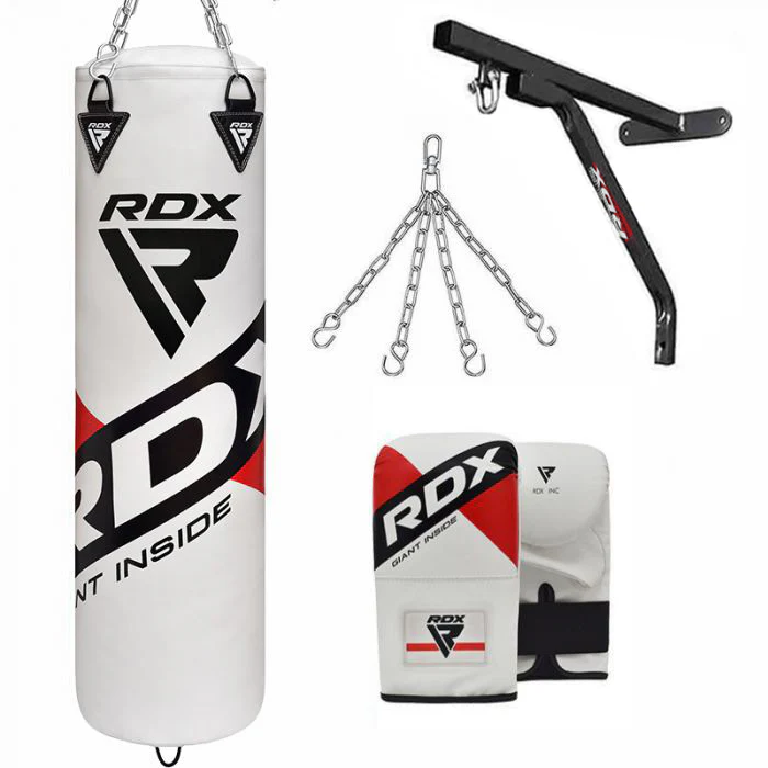 RDX F10 Boxing Bundle - 5FT Punch Bag with Gloves, Chains & Wall Bracket