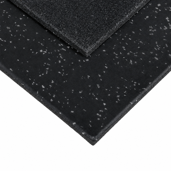 EZ Clean - 15mm 1m² Black & Grey Composite Rubber Gym Flooring Tiles