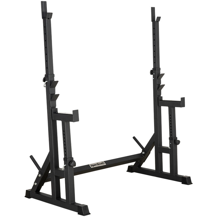SportKraft: Adjustable Squat & Press Rack with Spotter Arms