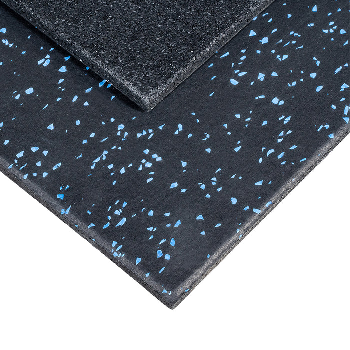 EZ Clean - 15mm 1m² Black & Blue Composite Rubber Gym Flooring Tiles