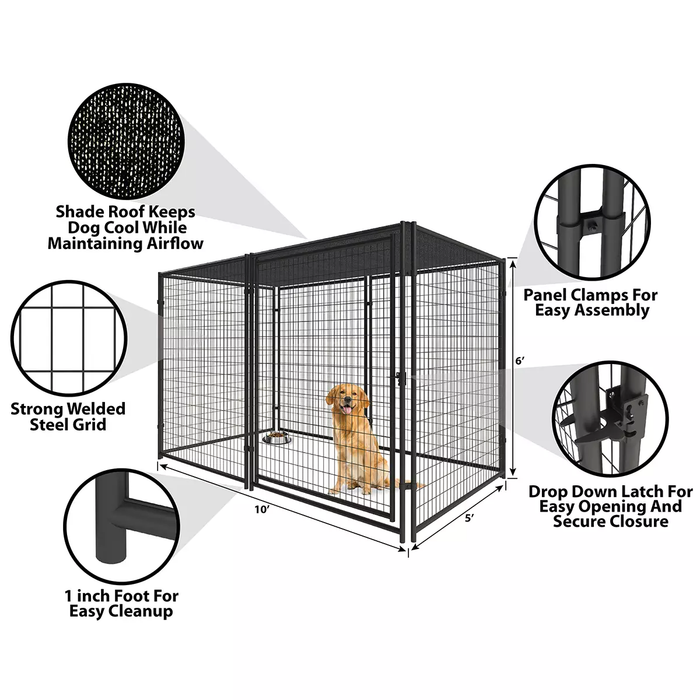 DogHouse Welded Wire Mesh Steel Dog Runs Kennel Kits Hill Fitness UK