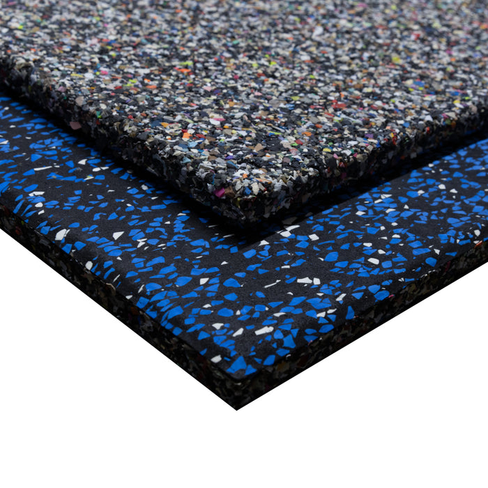 Lux: Med Blue 15mm 1m² Rubber Gym Flooring Tiles