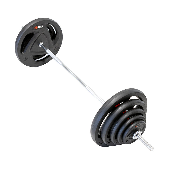 84KG Standard Bundle | 77.5kg 1" Tornado Tri Grip Rubber Coated Plates & 5ft Bar Set