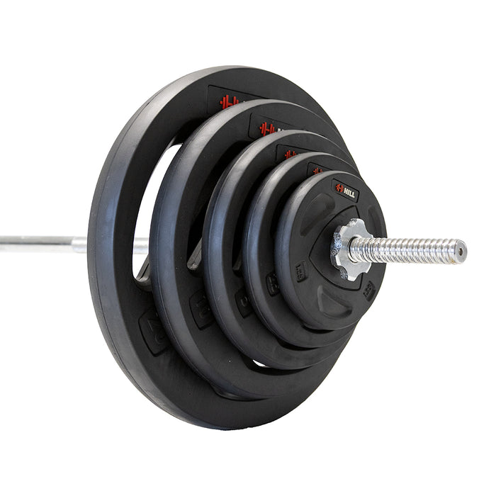84KG Standard Bundle | 77.5kg 1" Tornado Tri Grip Rubber Coated Plates & 5ft Bar Set