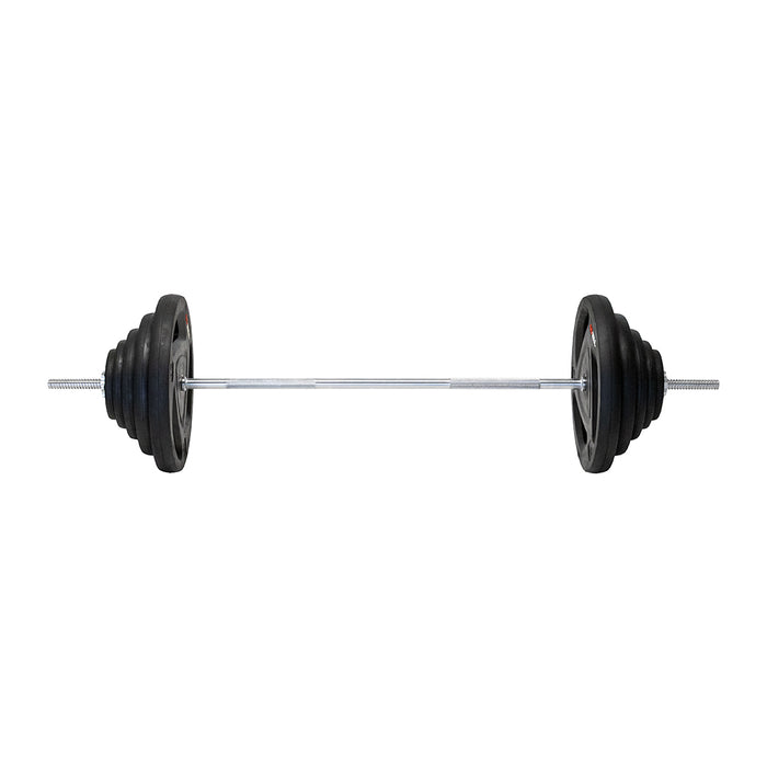 84KG Standard Bundle | 77.5kg 1" Tornado Tri Grip Rubber Coated Plates & 5ft Bar Set