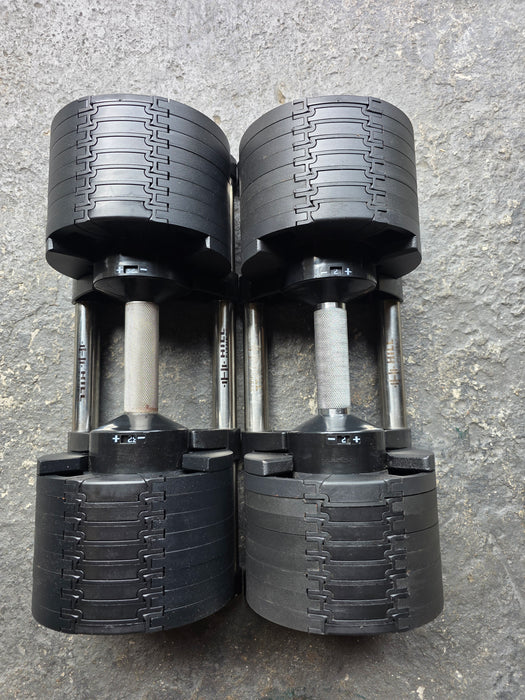 Pre-loved 32kg Adjustable Dumbbell Pair with Cradles