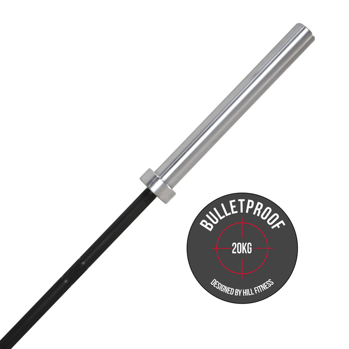 Bulletproof Barbell 20kg Black Chrome Edition -  Mens Olympic Weightlifting Bar