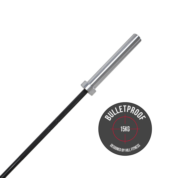 Bulletproof Barbell 15kg Black Chrome Edition - Ladies Olympic Weightlifting Bar
