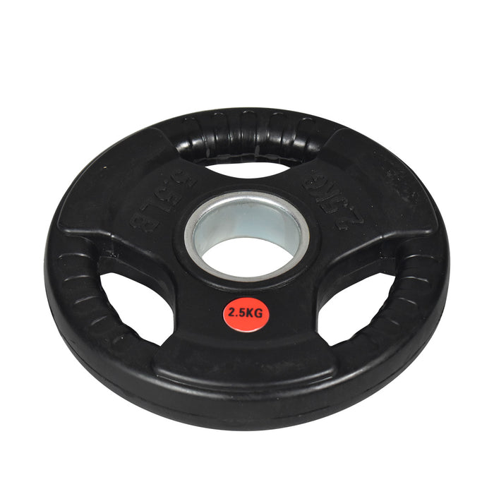 Regular Tri Grip Rubber Coated Olympic Weight Plates (Stainless Steel Centre)