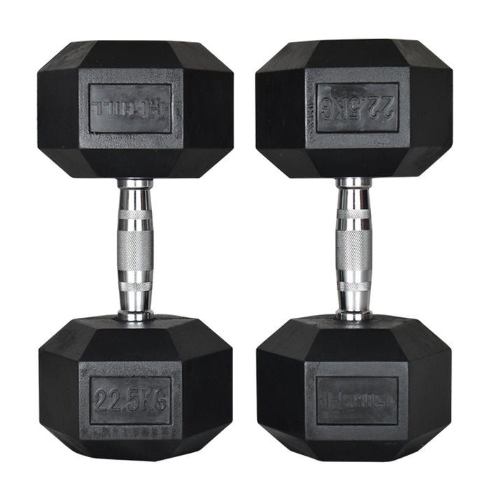 Hill Icon Rubber Hex Dumbbell Set 25kg — Hill Fitness UK