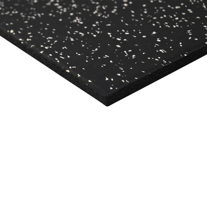 EZ Clean - 15mm 1m² Black & White Composite Rubber Gym Flooring Tiles